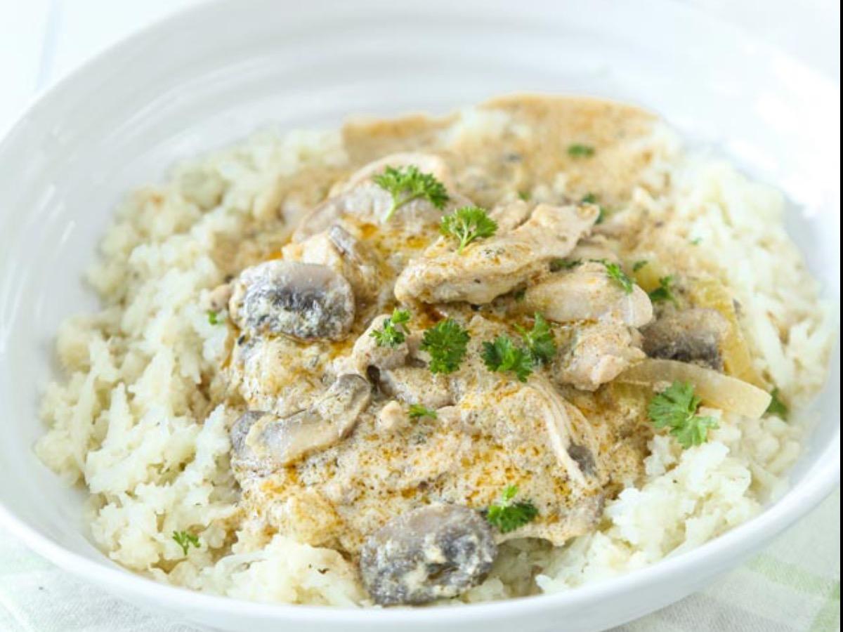 Low-Carb Chicken Fricassee Healthy Recipe