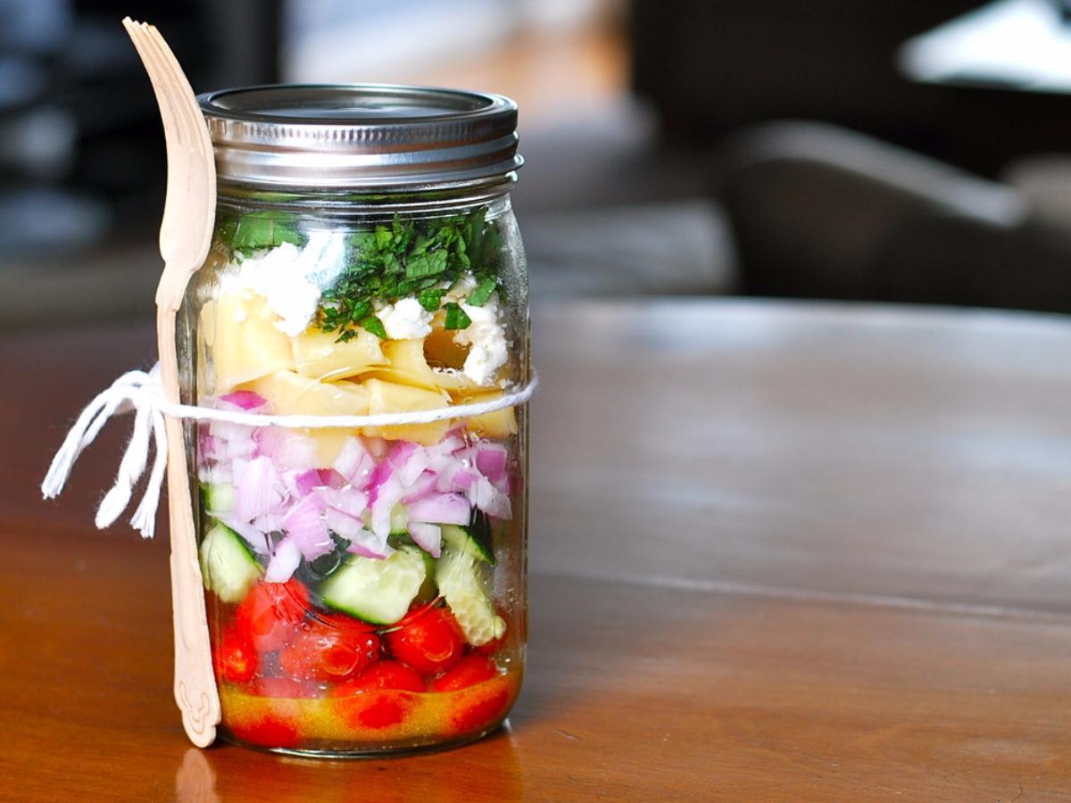 Make Ahead Greek Salad in a Jar Healthy Recipe