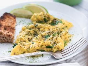 Matcha Scrambled Eggs with Lime Healthy Recipe
