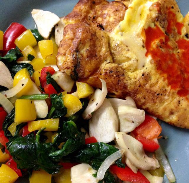 Omelet with Cheese and Spinach Healthy Recipe