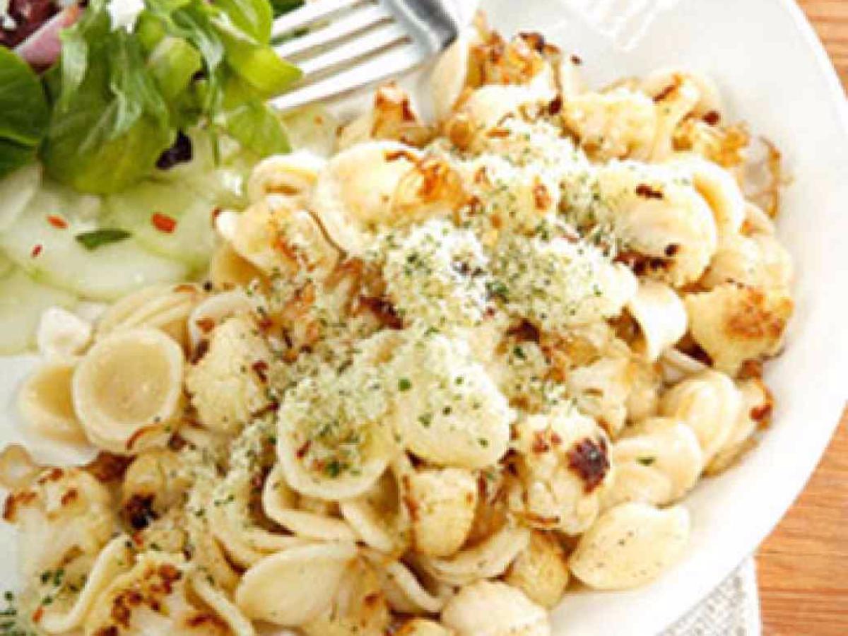 Orecchiette with Caramelized Cauliflower, Shallots, and Herbed Breadcrumbs Healthy Recipe