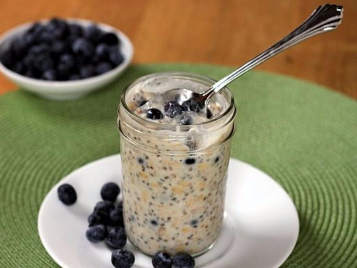 Overnight Blueberry Chia Seed Oatmeal Healthy Recipe