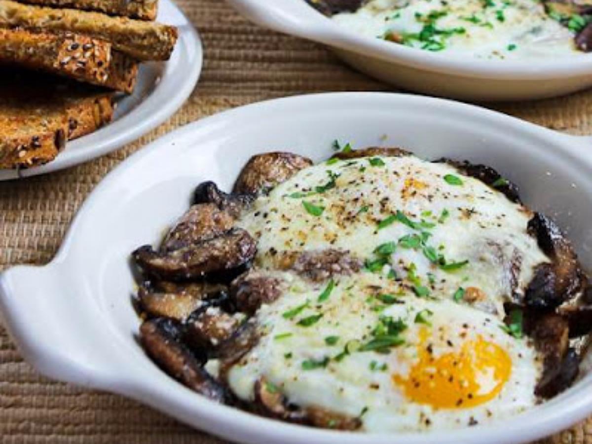 Parmesan and Mushroom Baked Eggs Healthy Recipe