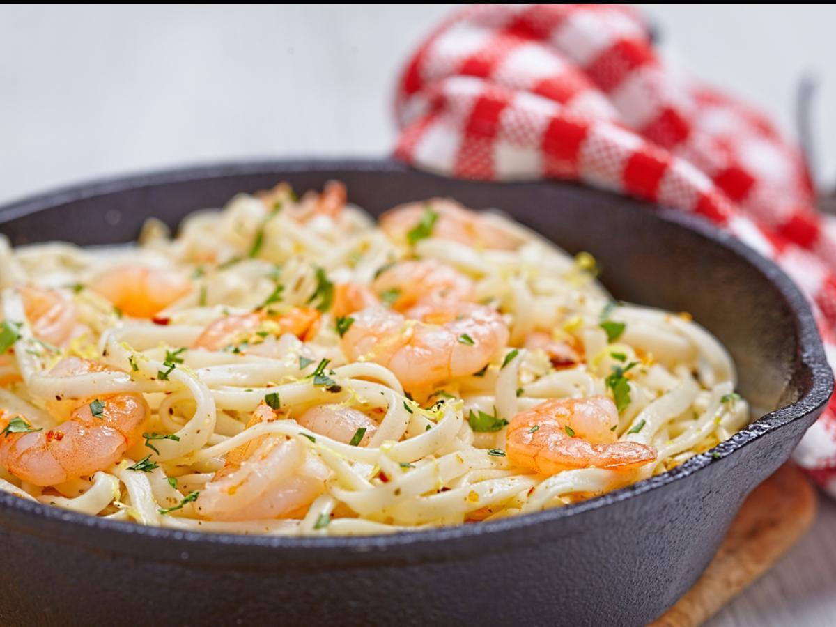 Parsley Buttered Prawn Pasta Healthy Recipe
