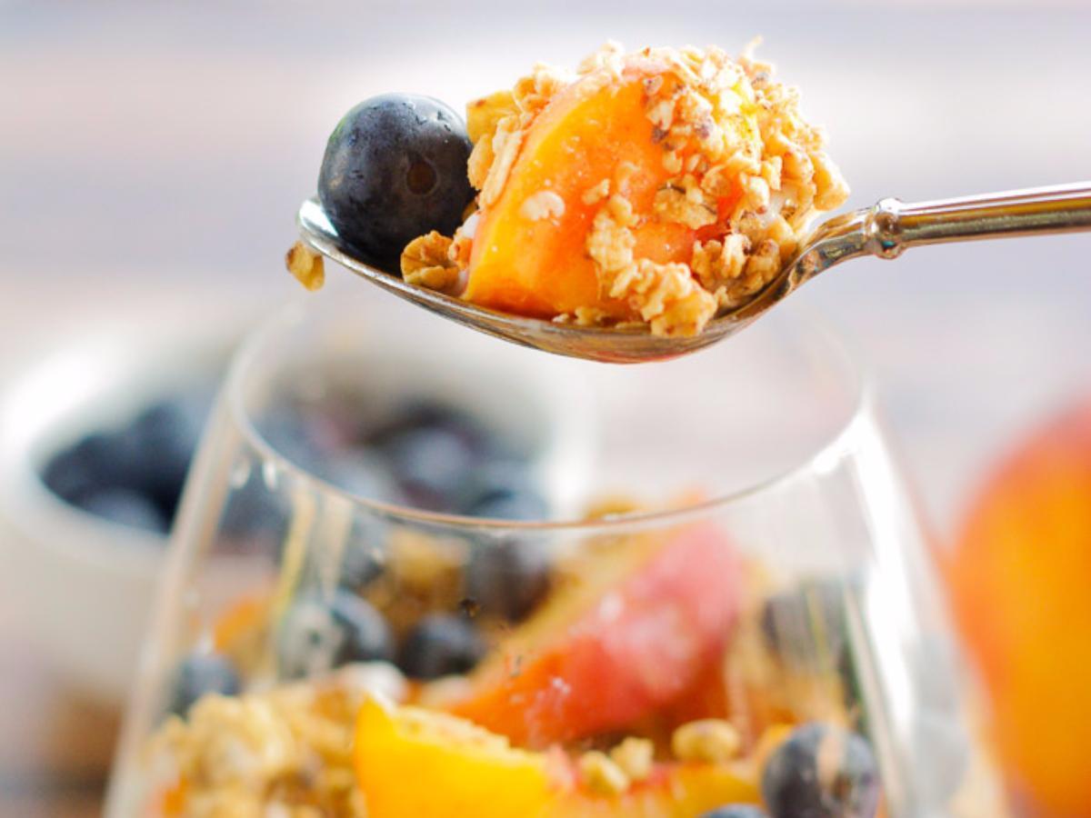 Peach and Blueberry Parfait  Healthy Recipe