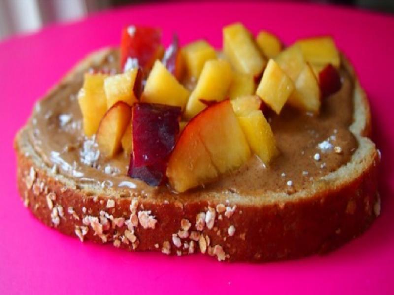 Peaches & Almond Butter on Toast Healthy Recipe