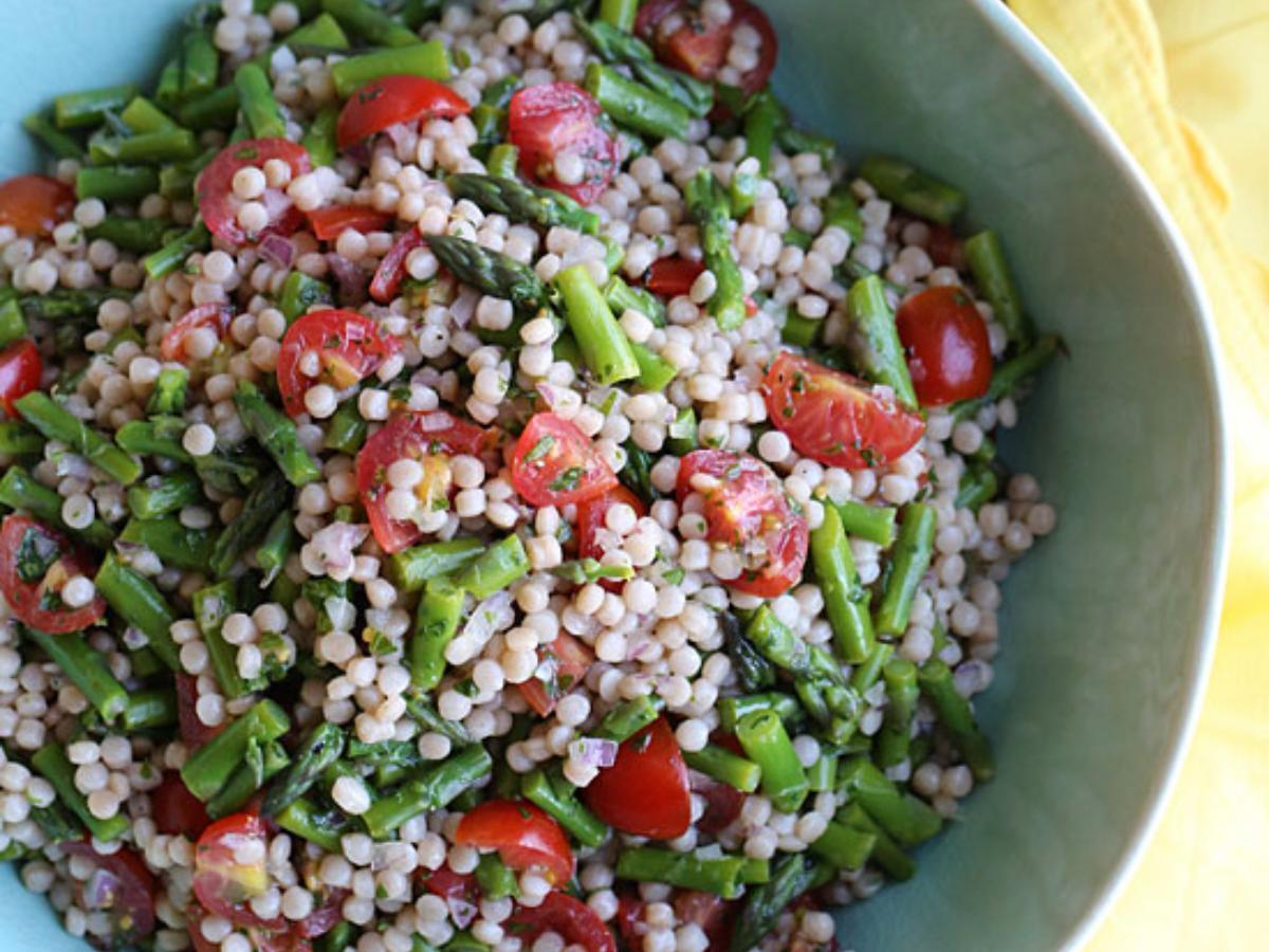 Pearl Couscous Salad with Lemon, Asparagus, and Tomato Healthy Recipe