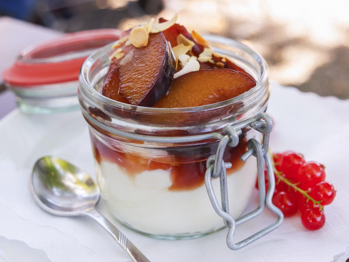 Plum and Greek Yogurt Snack Healthy Recipe