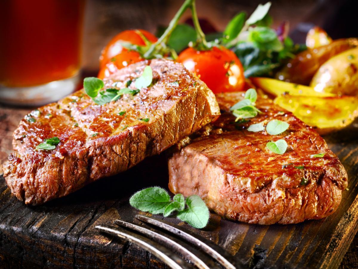 Porterhouse Steak with Pan Seared Cherry Tomatoes Healthy Recipe