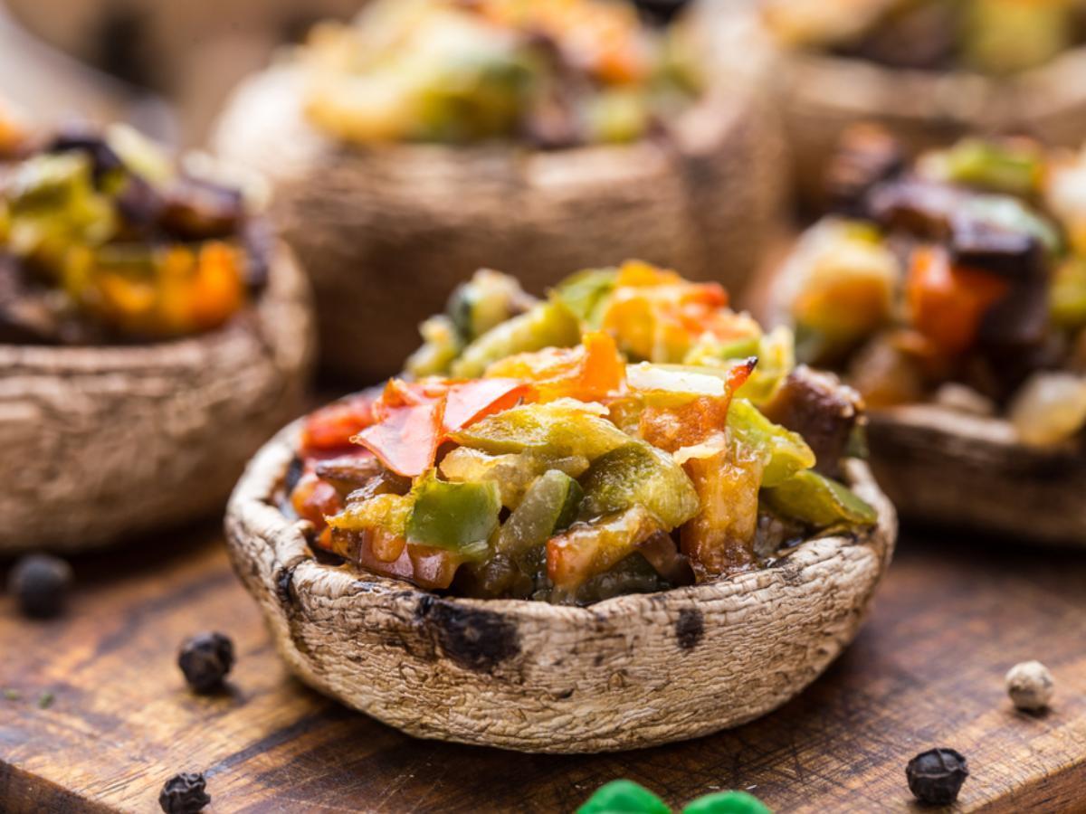 Portobello Mushroom Caps and Veggies Healthy Recipe