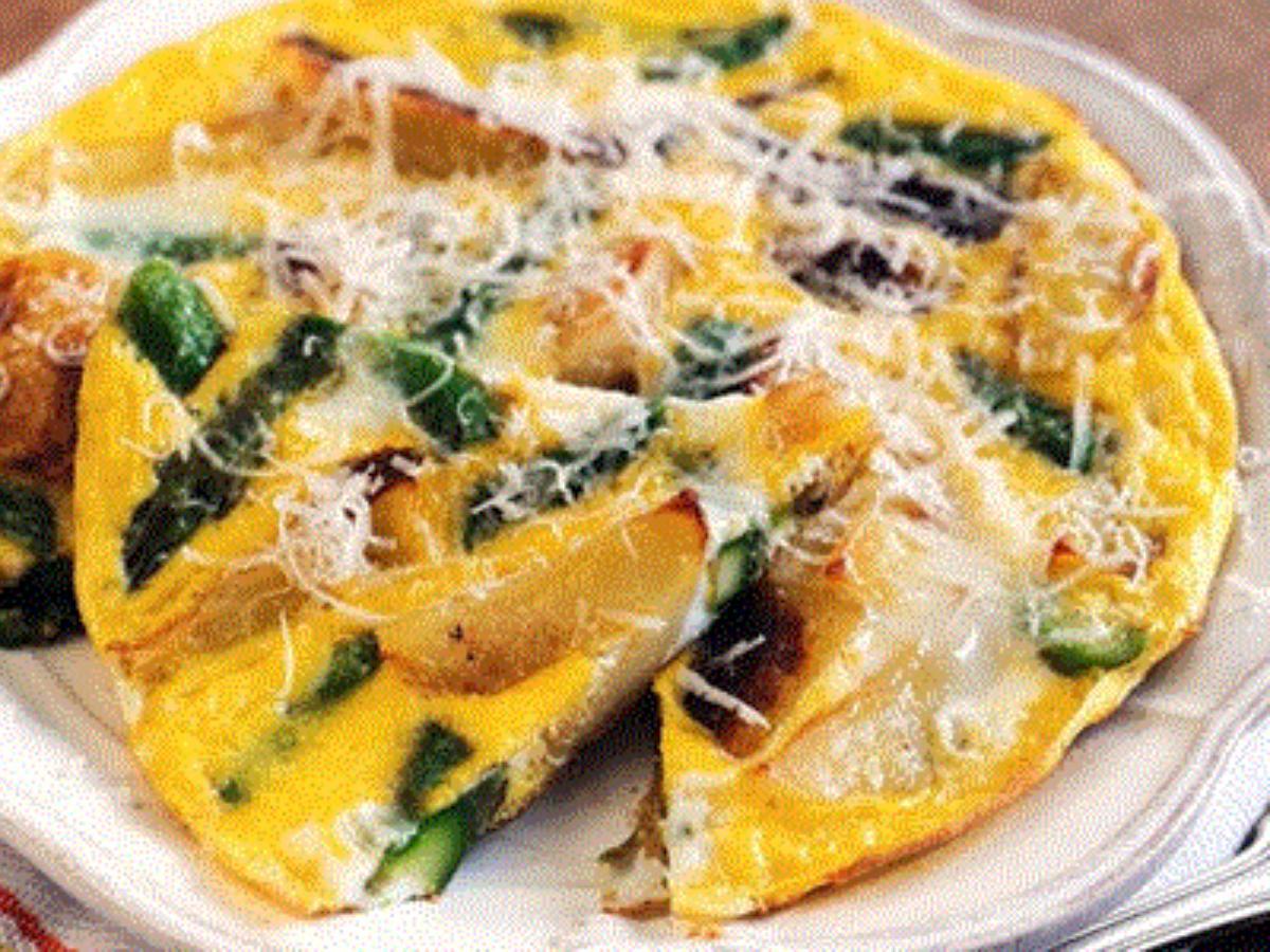 Potato, Onion, and Asparagus Frittata Healthy Recipe