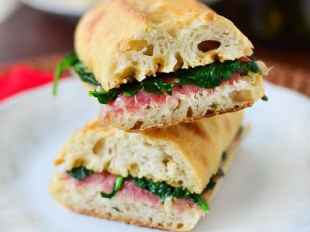 Prosciutto-Manchego Sandwich with Spinach Healthy Recipe