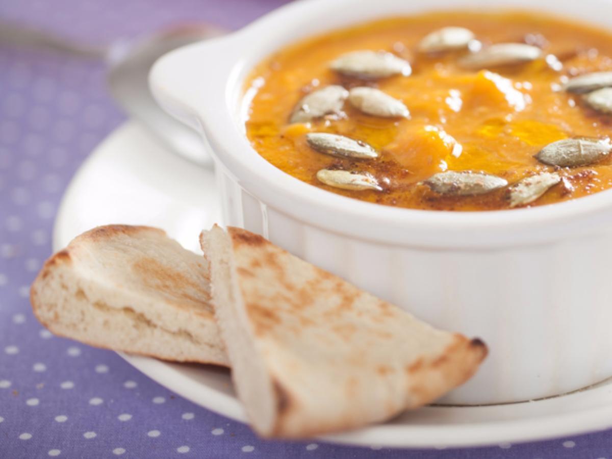 Pumpkin Spread with Toasted Pita Healthy Recipe