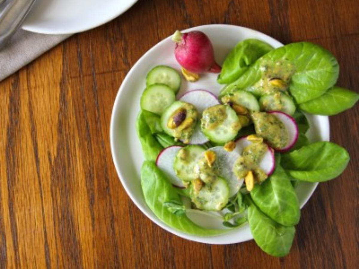Radish Salad with Mint and Pistachios Healthy Recipe