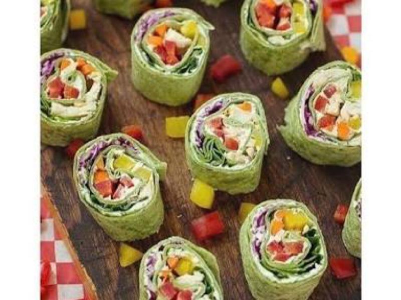 Rainbow Veggie Pinwheels Healthy Recipe
