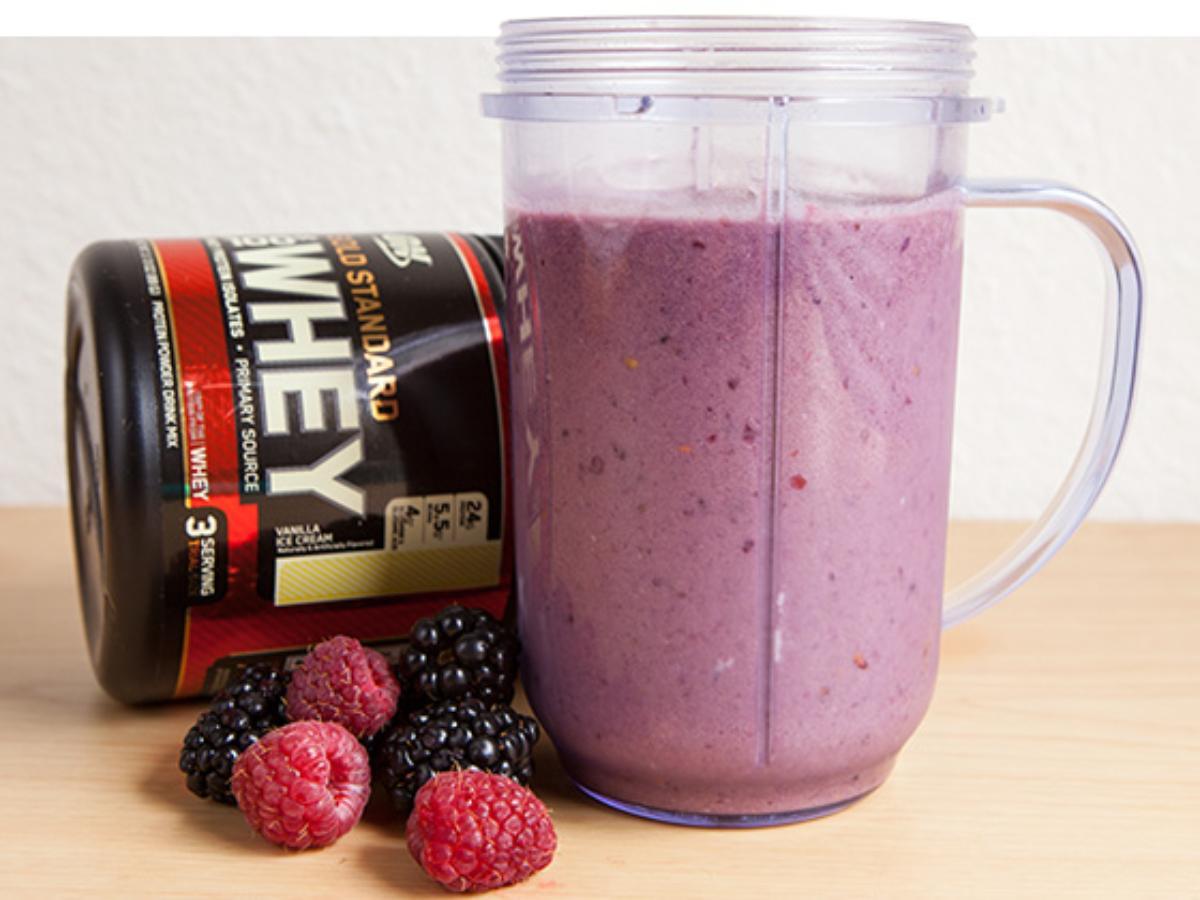Raspberries and Blackberries Protein Smoothie Healthy Recipe