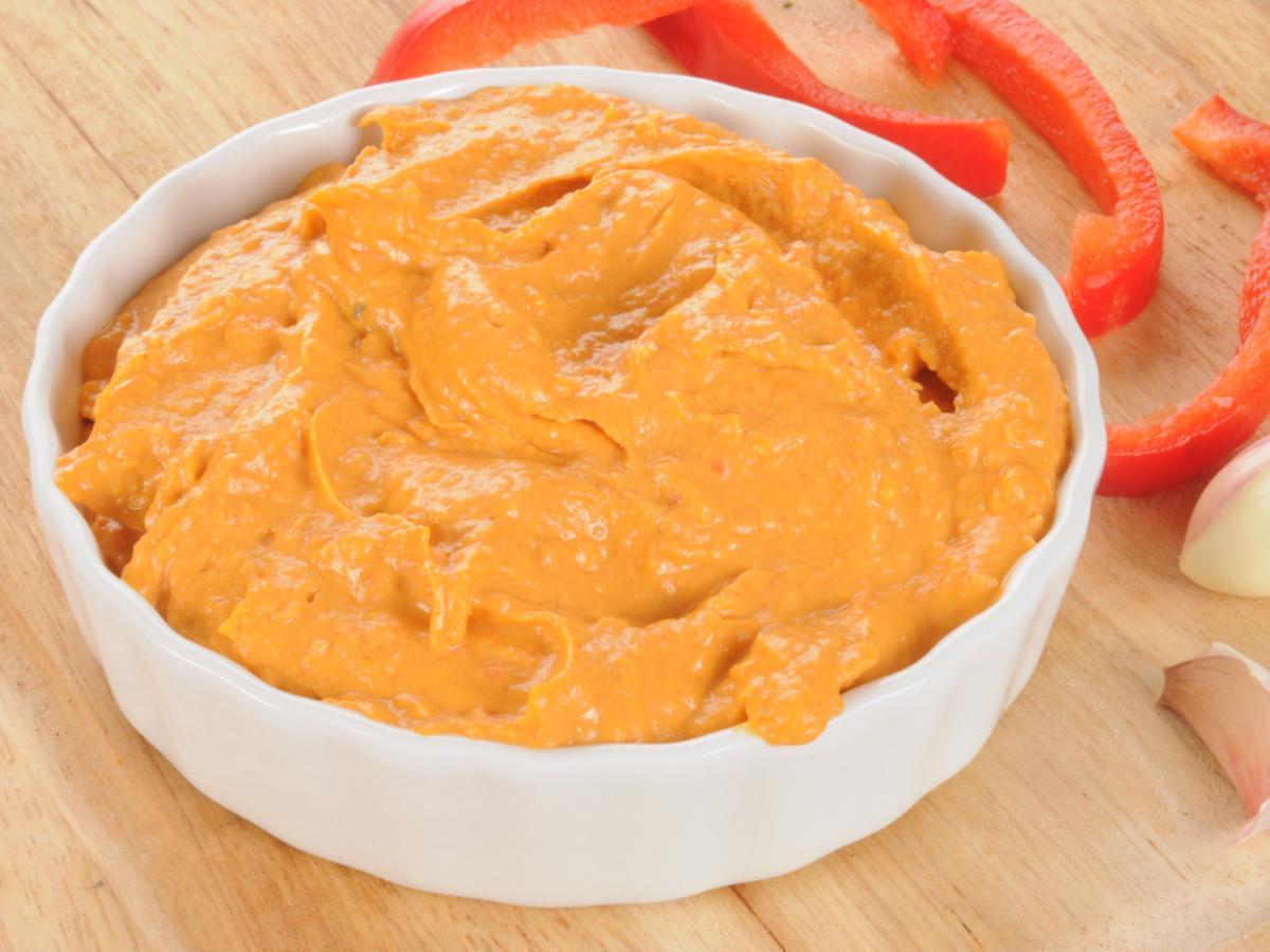 Red Bell Pepper and Hummus Healthy Recipe