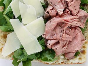 Roast Beef, Arugula and Shaved Parmesan on a Baguette Healthy Recipe