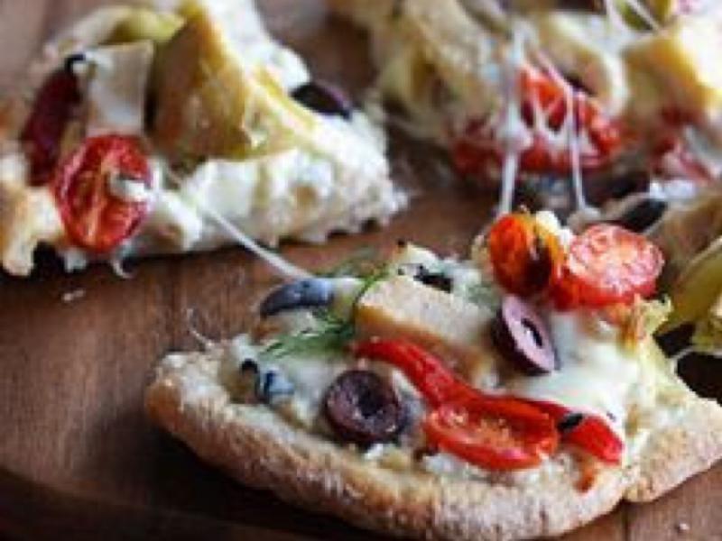 Roasted Feta with Olives and Red Peppers Healthy Recipe