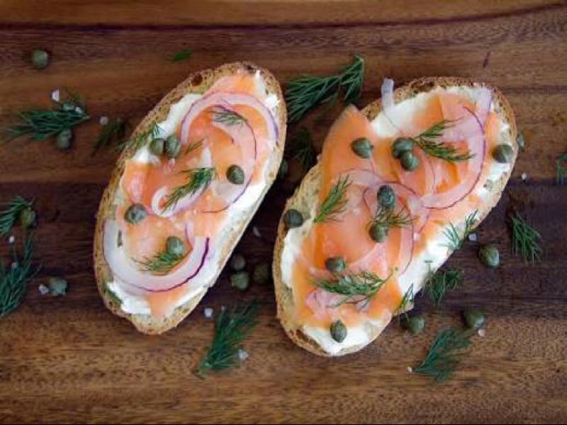 Salmon and Cream Cheese on Toast Healthy Recipe