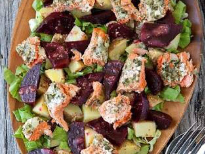Salmon Beet Salad Healthy Recipe
