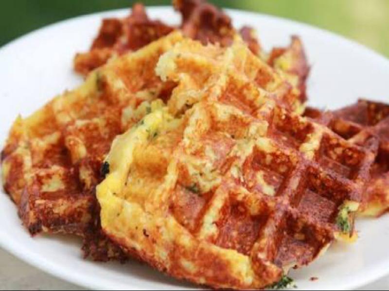 Savory Cheese Chive Waffles Healthy Recipe