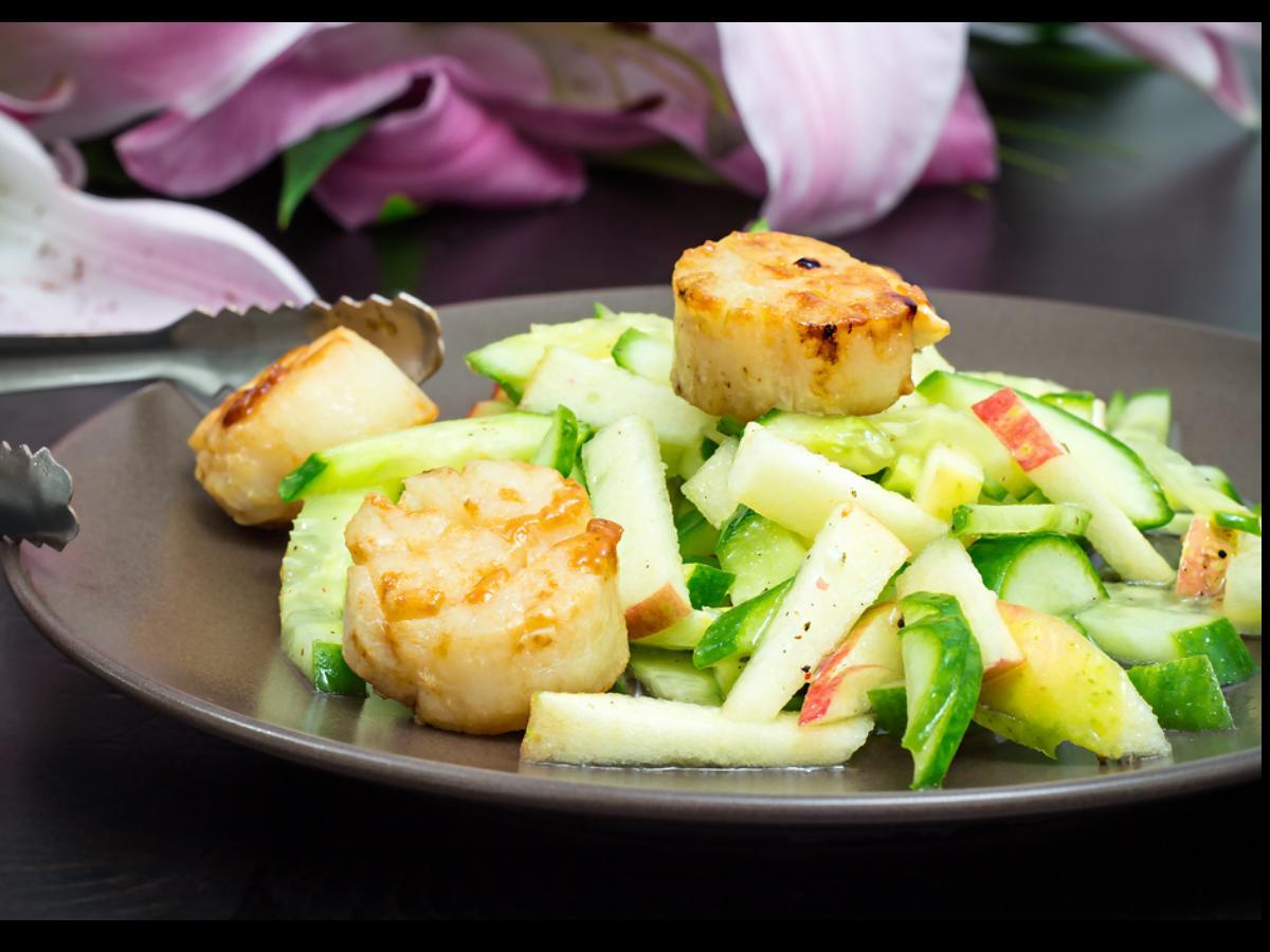 Scallops with Apple Pan Sauce Healthy Recipe