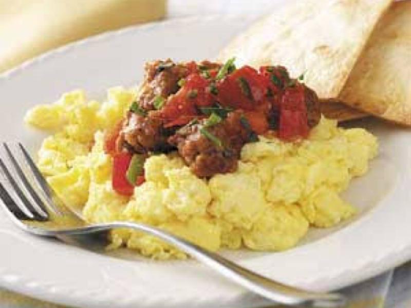Scrambled Eggs with Chorizo and Tortillas Healthy Recipe