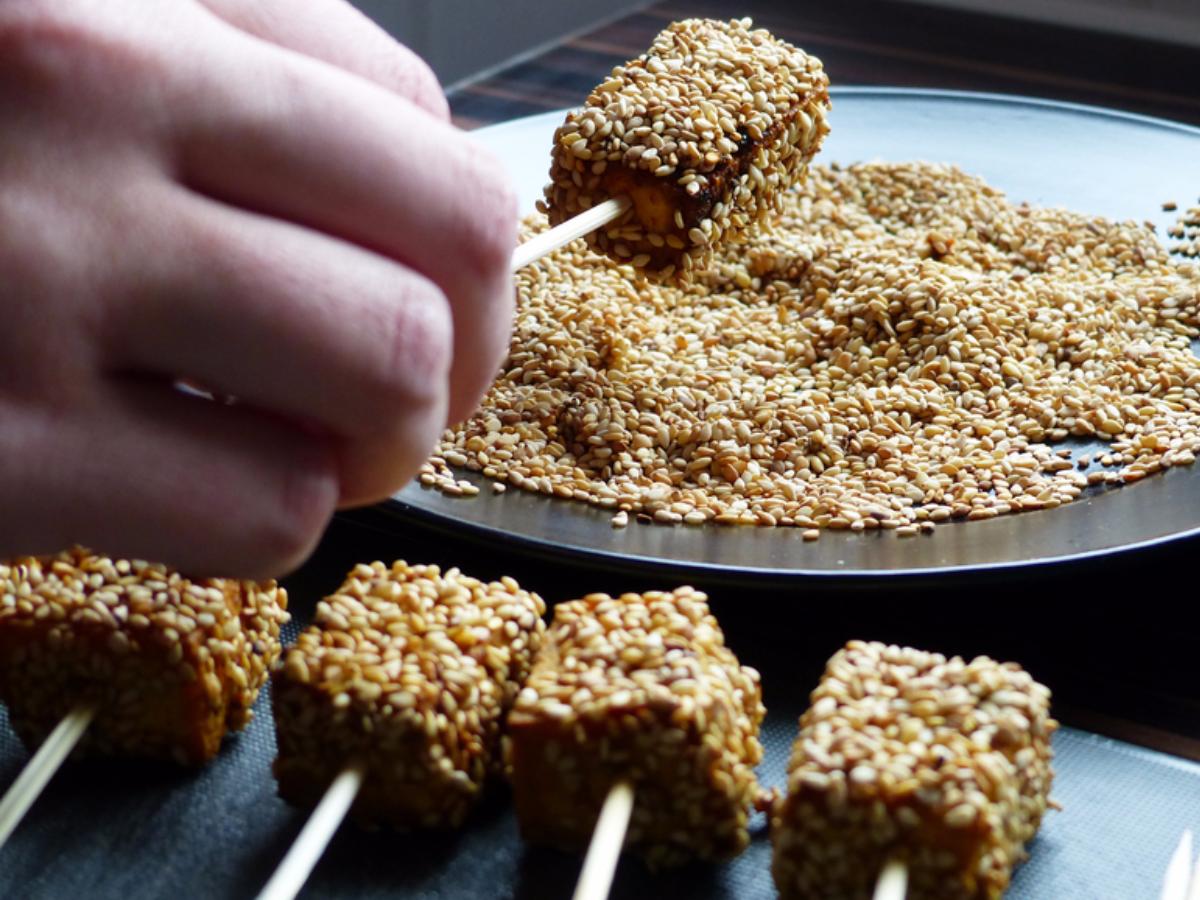 Sesame Crusted Tempeh Sticks Healthy Recipe