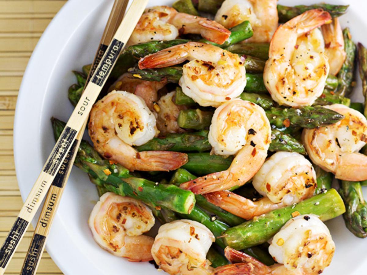 Shrimp and Asparagus Stir Fry with Lemon Sauce  Healthy Recipe