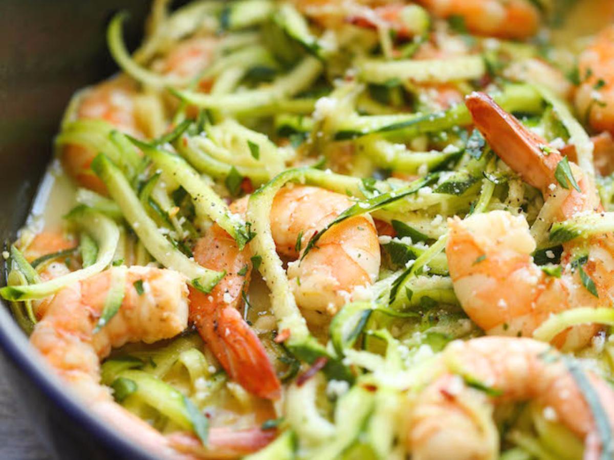 Shrimp with Zucchini Noodles Healthy Recipe