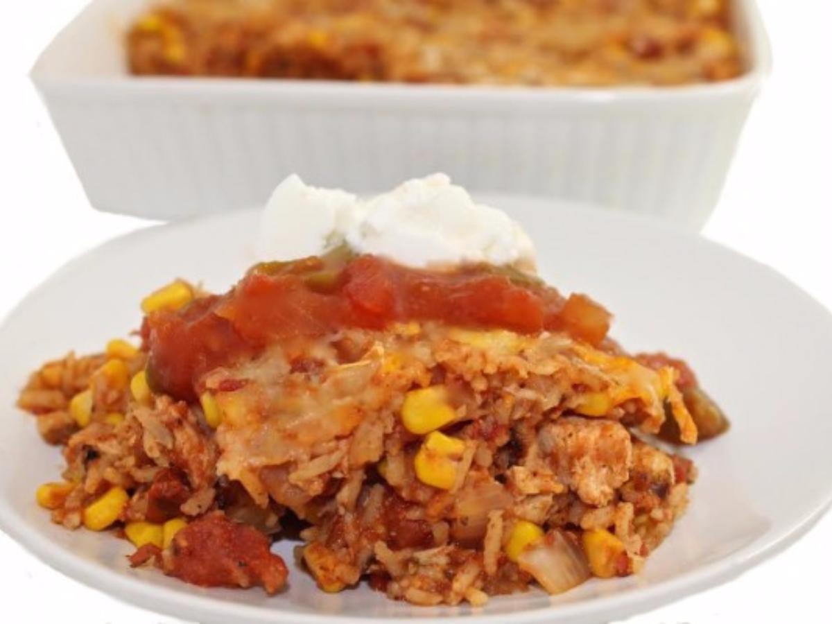 Skinny Mexican Chicken and Brown Rice Casserole Healthy Recipe