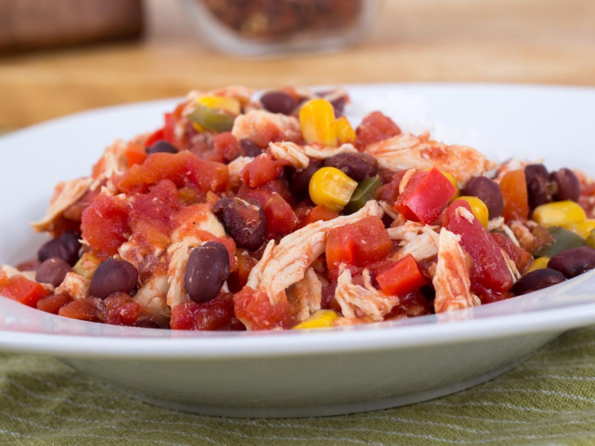 Slow cooker Spicy Chicken with Black Beans Healthy Recipe
