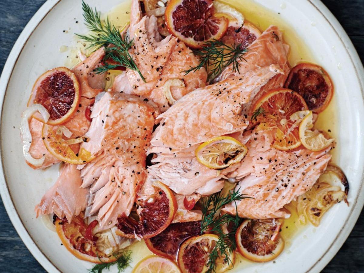 Slow-Roasted Salmon with Fennel, Citrus, and Chiles Healthy Recipe