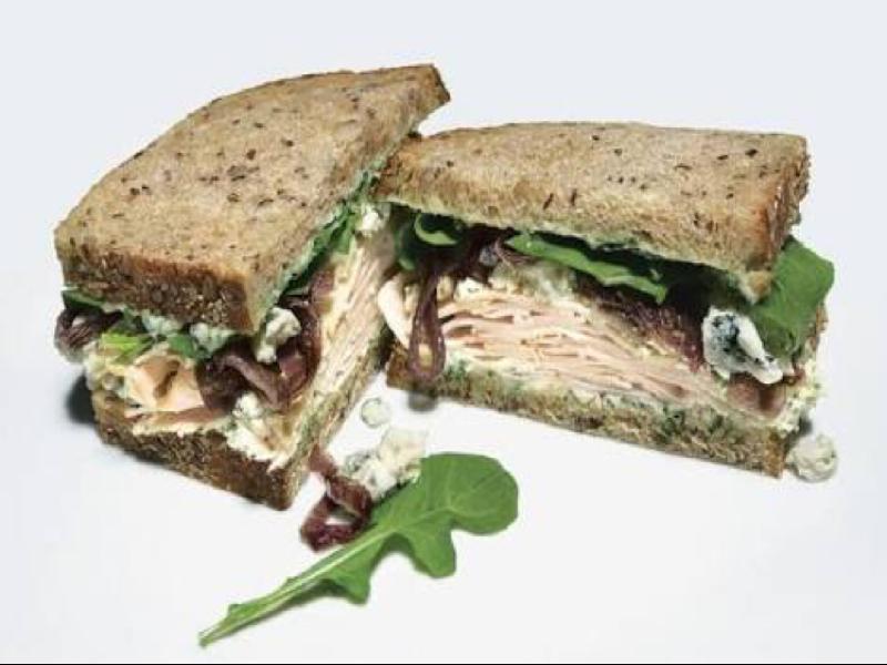 Smoked Turkey, Blue Cheese, and Red Onion Sandwiches Healthy Recipe