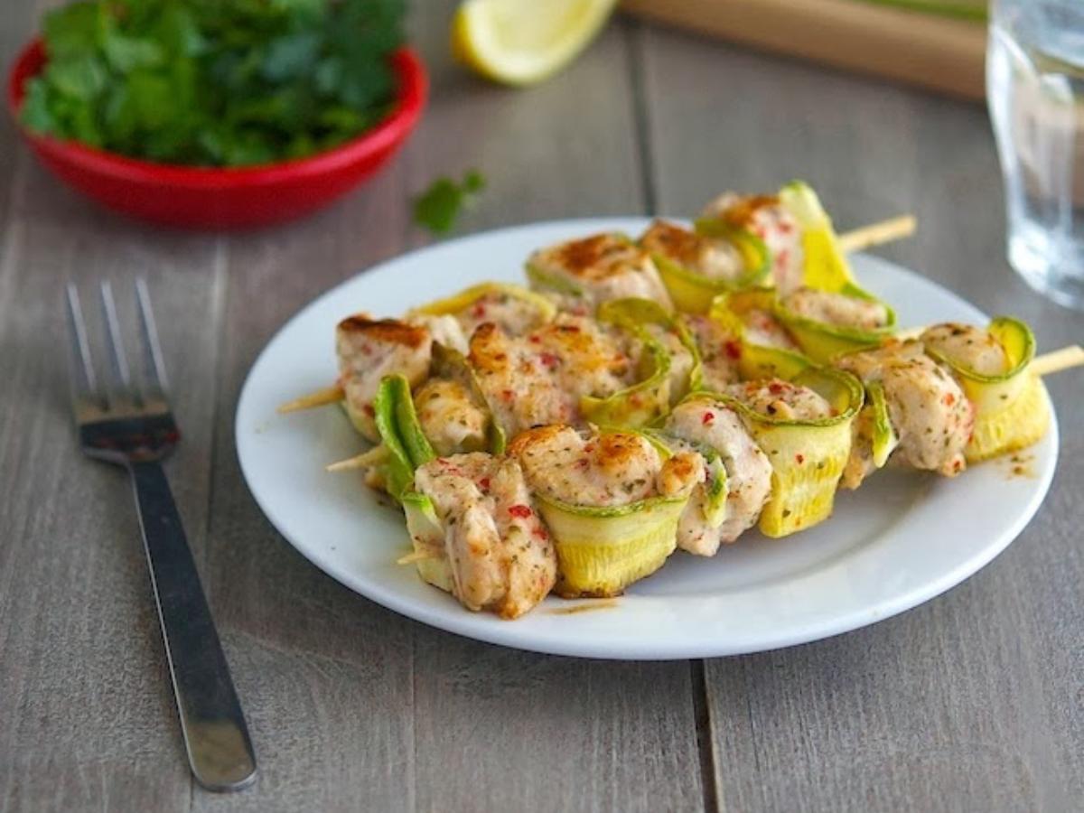 Spicy Chicken and Zucchini Kebabs Healthy Recipe