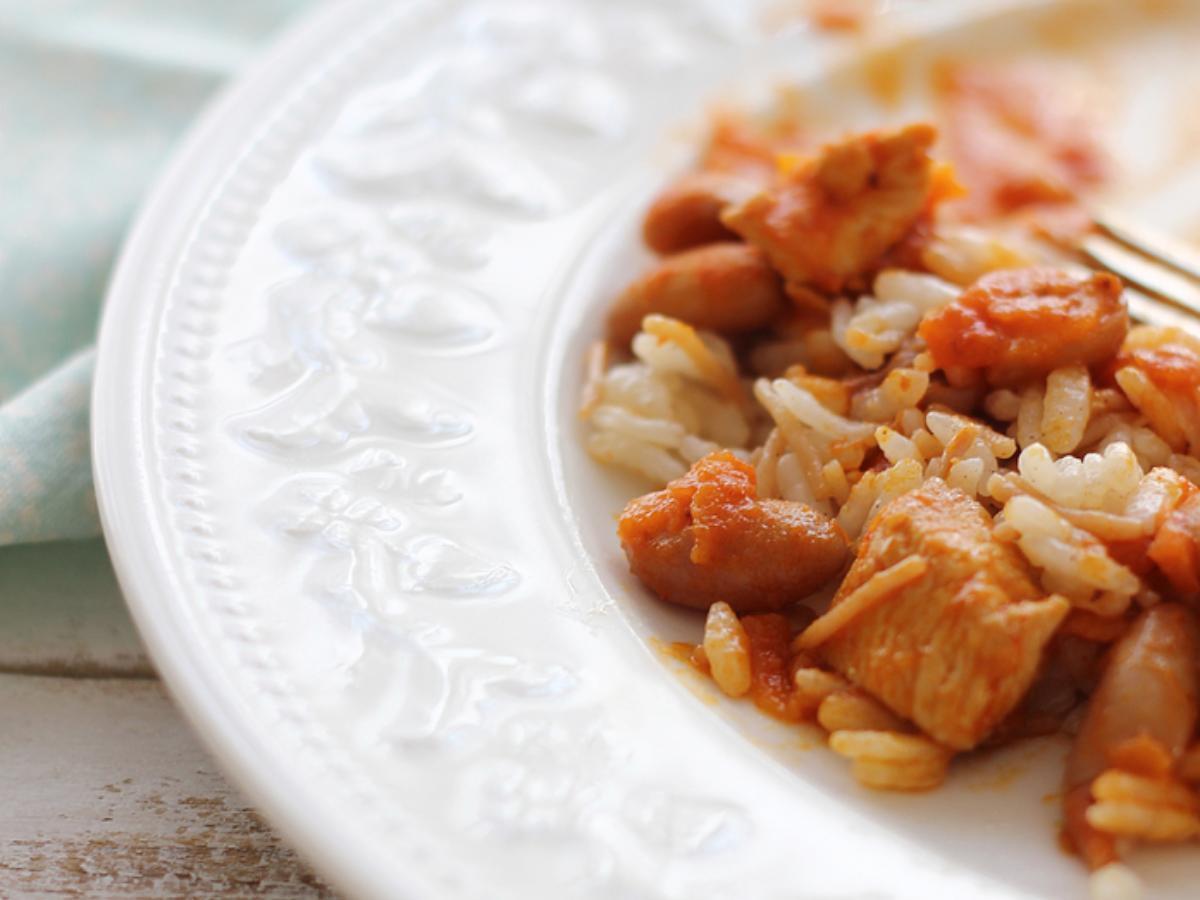 Spicy Chicken with Rice and beans Healthy Recipe