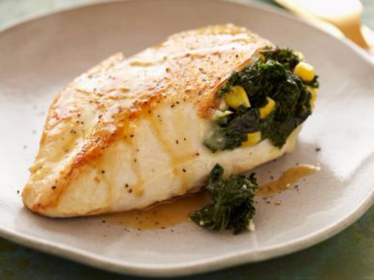 Spicy Kale and Corn Stuffed Chicken Healthy Recipe