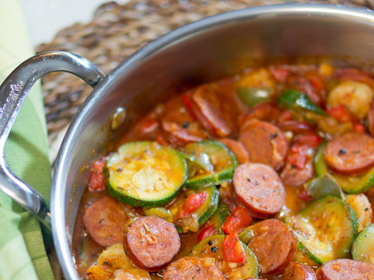 Spicy Sausage and Shrimp Skillet Healthy Recipe