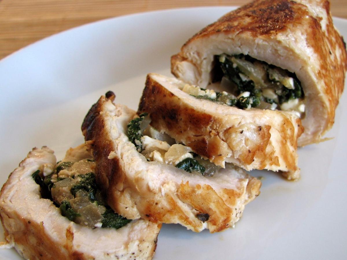 Spinach and Feta Chicken Roll-Up Healthy Recipe