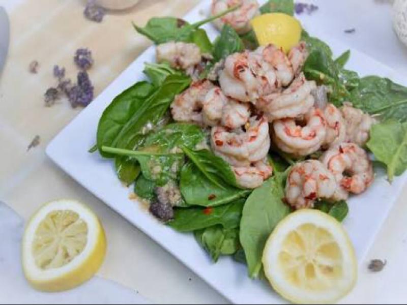 Spinach, Lemon, and Shrimp Salad Healthy Recipe