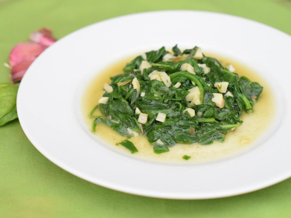 Spinach Sautee With Brown Butter & Garlic Healthy Recipe