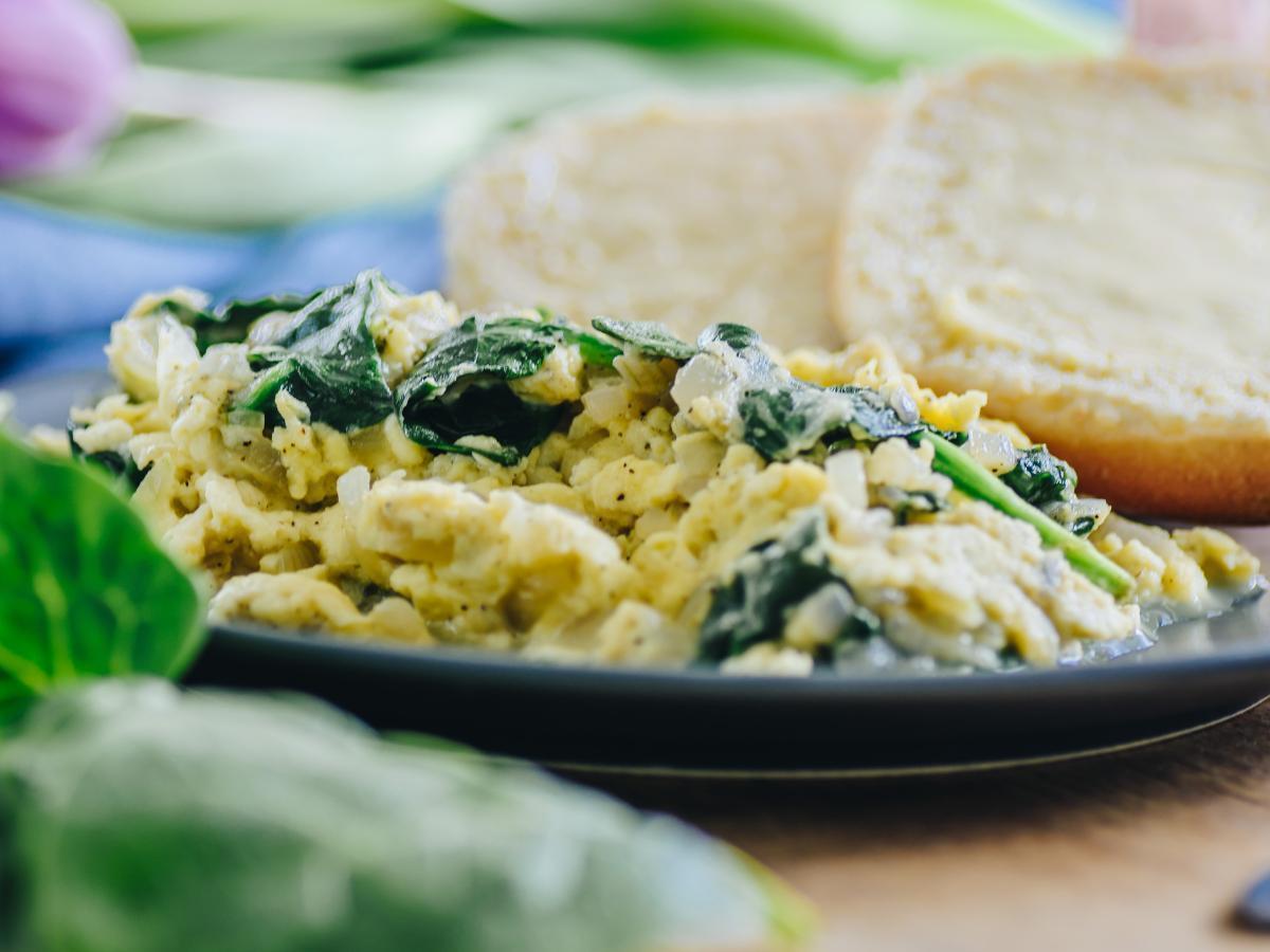 Spinach Scrambled Eggs Healthy Recipe