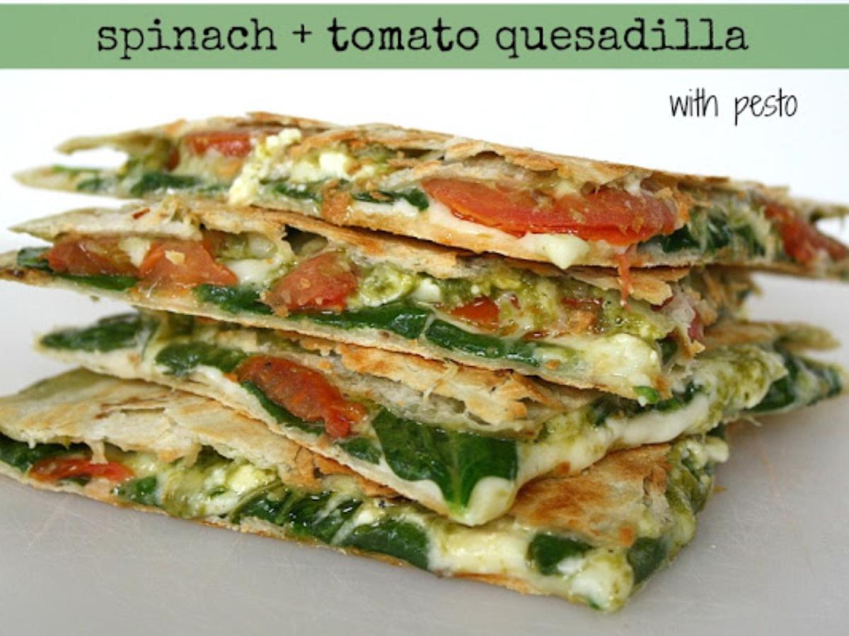Spinach Tomato Quesadilla Healthy Recipe