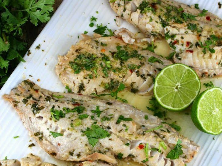 Steamed Snapper with Ginger, Lime, and Cilantro Healthy Recipe