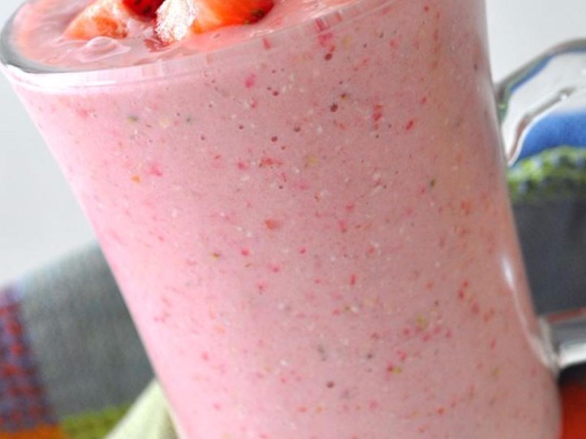 Strawberry Oatmeal Breakfast Smoothie Healthy Recipe