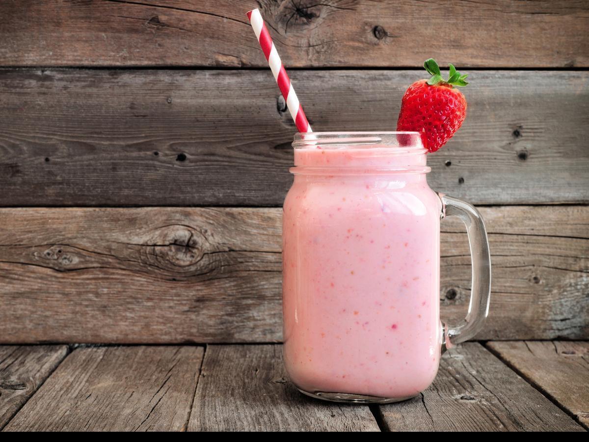 Strawberry Protein Yogurt Smoothie Healthy Recipe