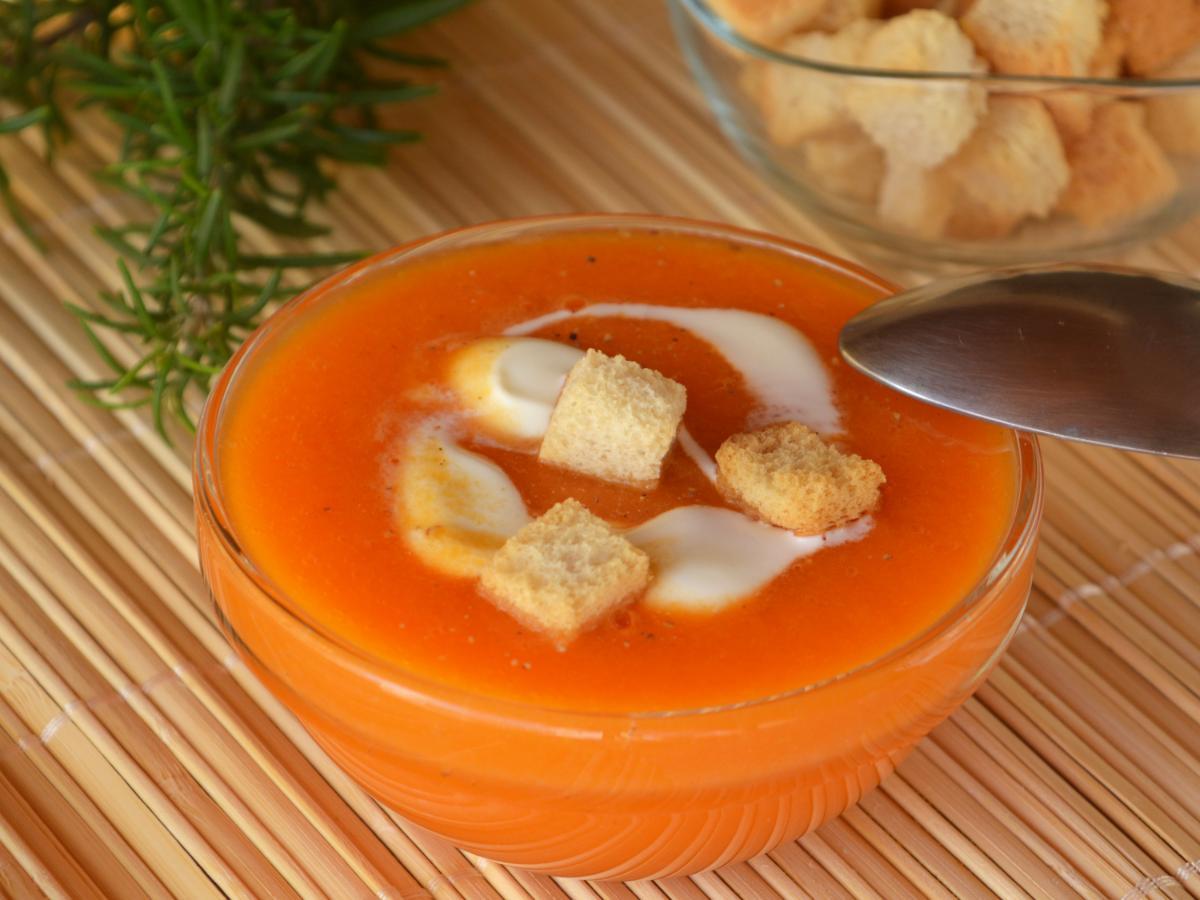 Sweet Potato Soup with Fried Pancetta and Rosemary Croutons Healthy Recipe