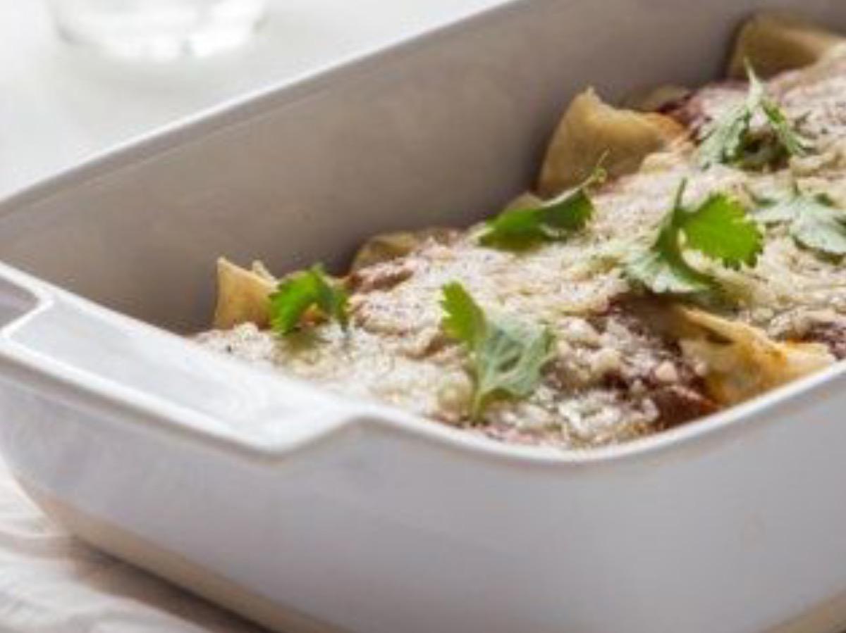 Sweet Potato & Tofu Mole Enchiladas Healthy Recipe