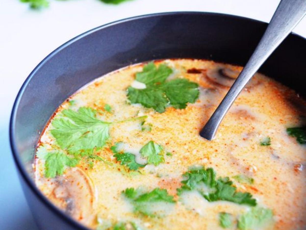 Thai Coconut Soup with Tofu and Mushrooms Healthy Recipe